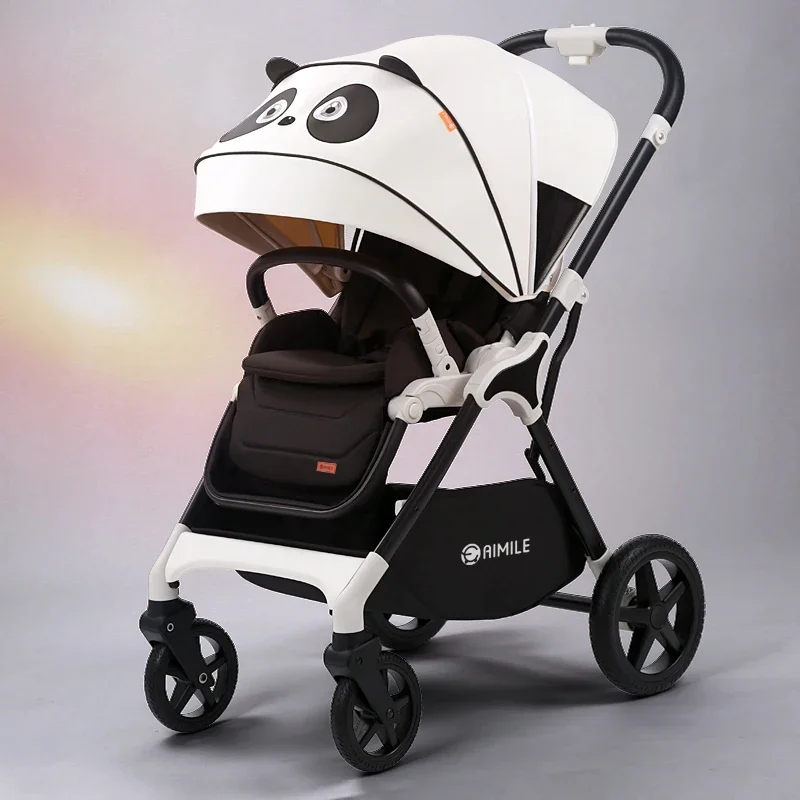 

AIMILE Baby Stroller Can Sit Lie Down Fold in Both Directions Lightweight and High Landscape Children's Stroller