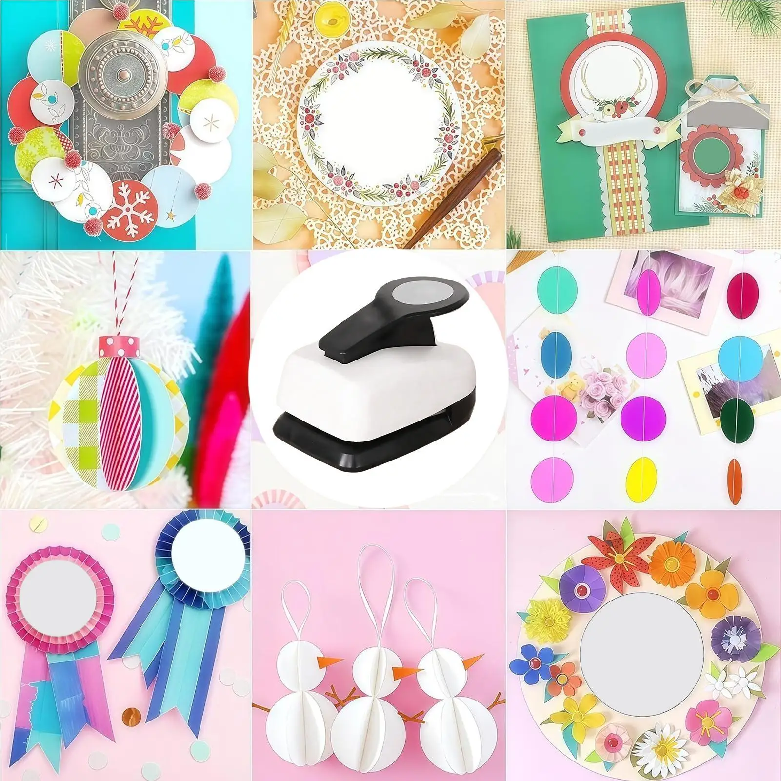 Fustella Rotonda per Artigianato, Taglierina per Scrapbooking, Biglietti d'Auguri, Ufficio, Scuola e Aula - immagine 3