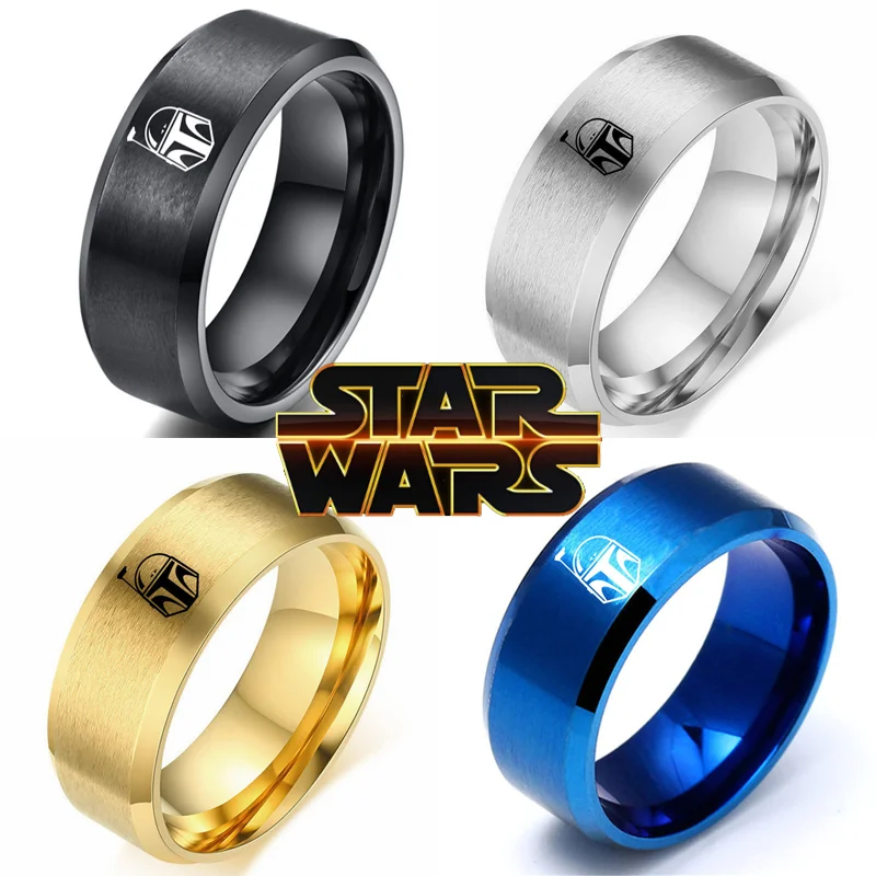 Star Wars Boba Fett Ring Mens Fashion Simple Anelli In Acciaio Inossidabile Cartoon Finger Jewelry Coppie Accessori Per Gioielli Hip Hop