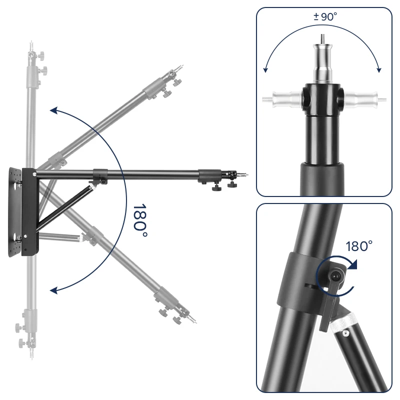 Extendable Wall Light Stand with 22 Inch Ring Light