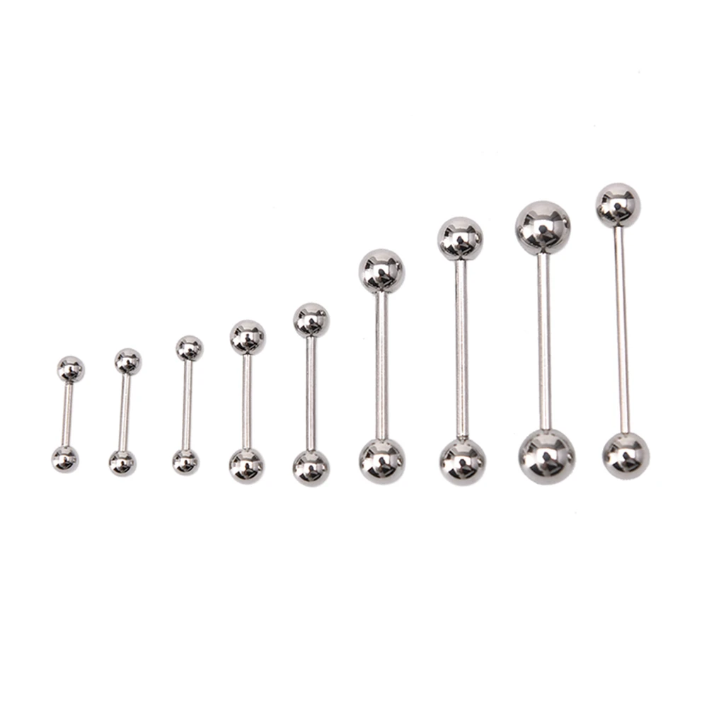 Stainless Steel Ball Tongue Navel Nipple Barbell Rings Bars Body Piercing 10PCS