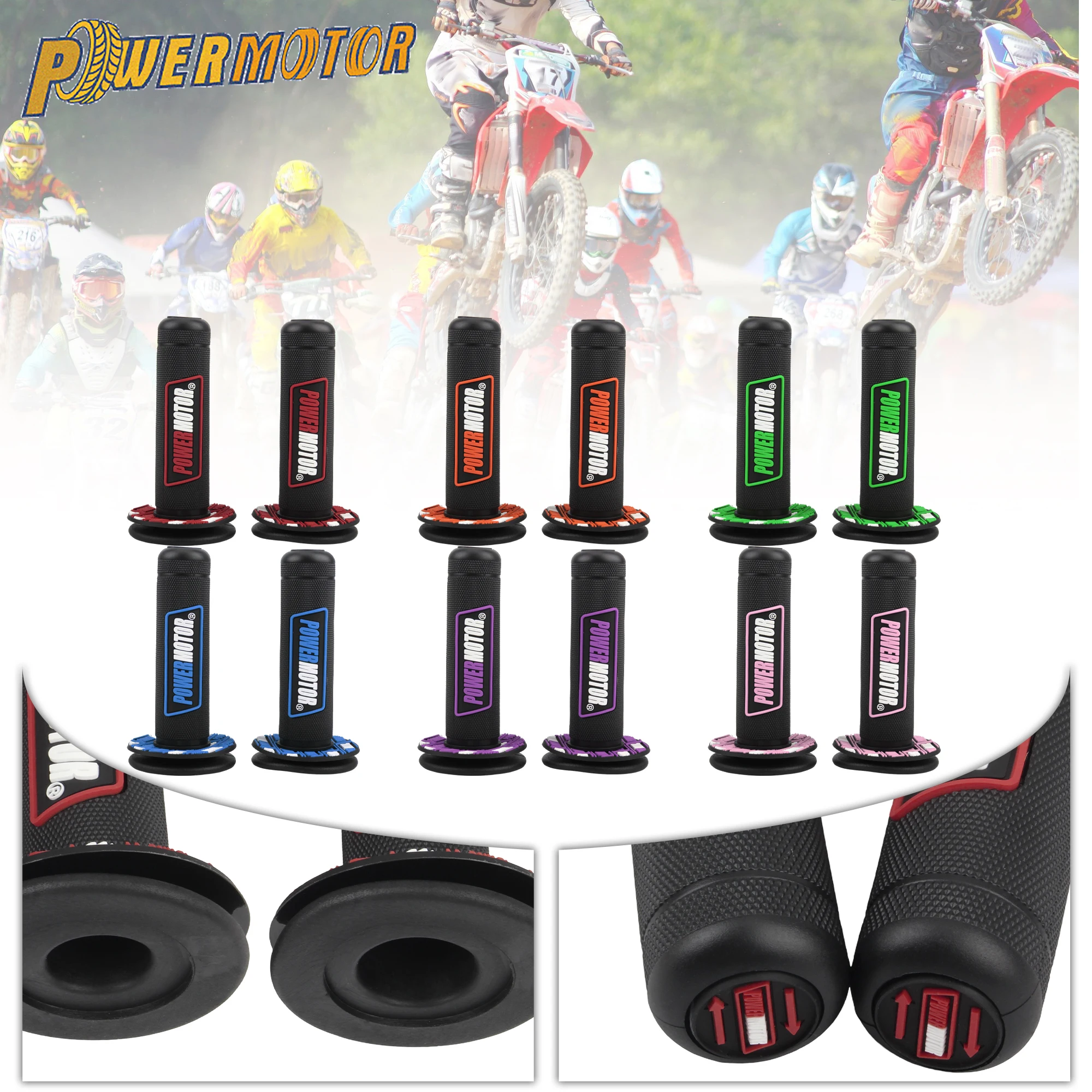 JFG RACING 1 paar handgrepen voor Dirt Bike stuur, 22mm/24mm motor handgrepen, antislip voor Pit Dirt Bike Motocross - Oranje