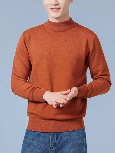 남성용 캐시미어 스웨터, 가을 겨울 풀오버, 하프 터틀넥, 부드럽고 따뜻한 캐시미어 스웨터, 점퍼 니트 스웨터 3