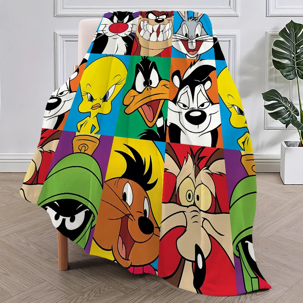 Cartoon Cute Blanket Plush Nap Sofa rug for Living L-LooneyS Room Warm Office T-Tunes Bedroom Birthday Home Travel Kid Gifts 3