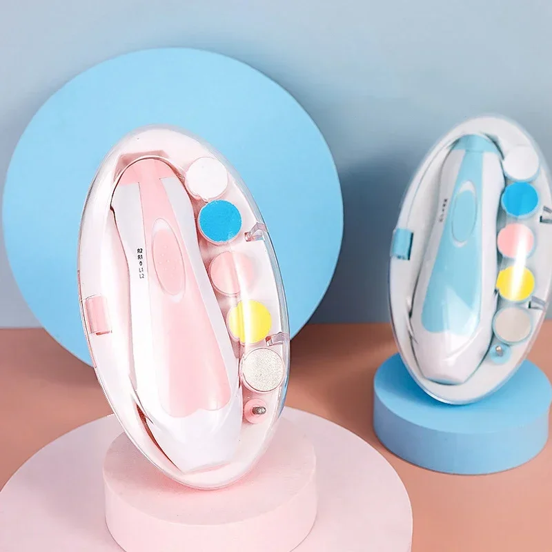 Baby Nail Trimmer Electric Newborn Essential Set Nail Clippers Tools Cutter Care Set Coupe Ongle Bebe With 6 Grinding Heads nail clipper nail care kit nail trimmer nail grinder