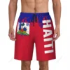 Men's Haiti Flag Beach Pants Board Shorts Surfing Boys Soccer Cycling Swimwear Running Polyester 1