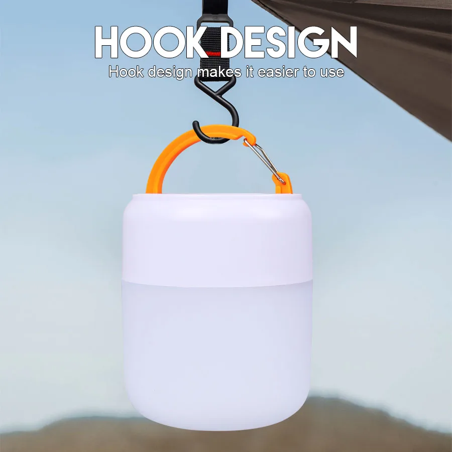 Camping Light New LED Infinite Dimming Type-c Charging 4 Lighting Modes Invisible Hook Waterproof Outdoor Tent Night