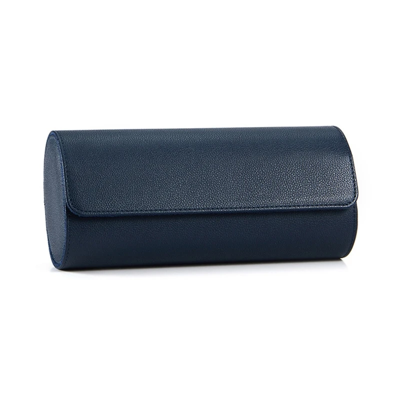 New Blue Portable Watch Box High-grade Leather Watch Storage Box Dust-proof and Anti-fall Multi-function
