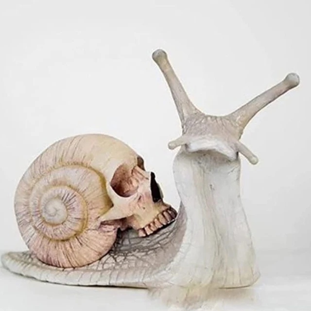 Halloween Kreatív Csiga Koponya Gyanta Szobrászat Termék Csigaszobor Asztali Kézműves Gótikus Kerti Otthoni Dekoráció Kiegészítő - Image 4