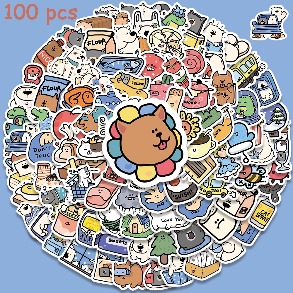 50/100pcs Animal Forest Gathering Stickers Cute Cartoon Decals For Kids Laptop Notebook Luggage Stationery Scrapbook Stickers