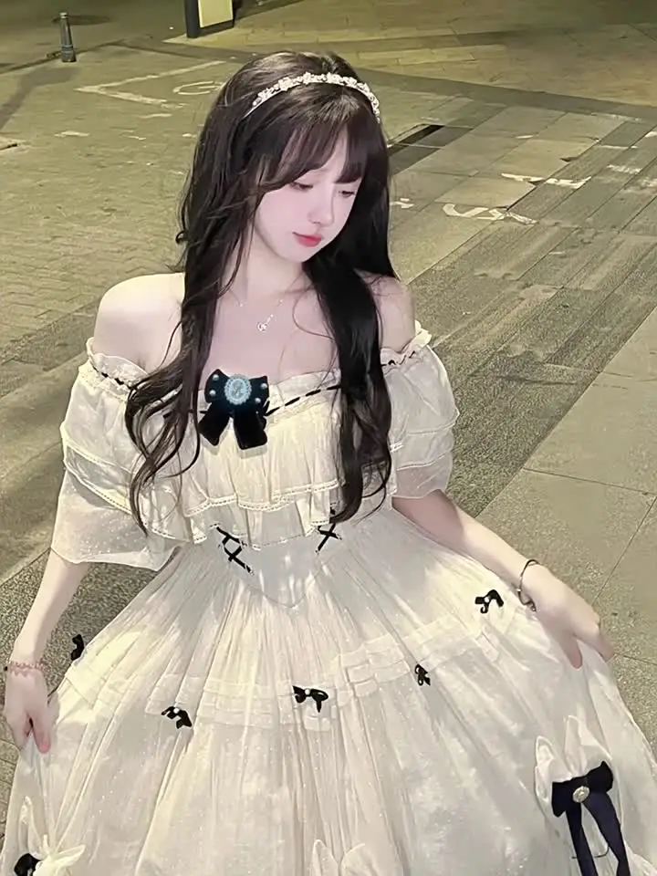 Винтажное элегантное платье макси в стиле &quotЛолита&quot женские платья с милым