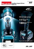 Makita DTD173 bleu 18V Perceuse à percussion sans balais au lithium-ion, outil multifonctionnel, outil électrique, perceuse, outil à percussion 6
