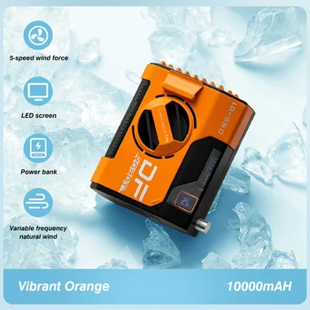 10000mAh Hanging Neck/Waist Fan USB Rechargeable Ultra-Light Mini Portable Fan For Outdoor Sports Cooling Waist Clip On Fan 2