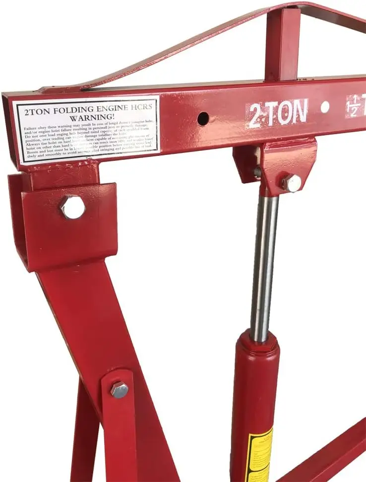 2Ton Engine Motor Hoist Stands Heavy Duty Steel Cherry Picker Shop Crane Lift Nicely Foldable Red (Engine Stand)