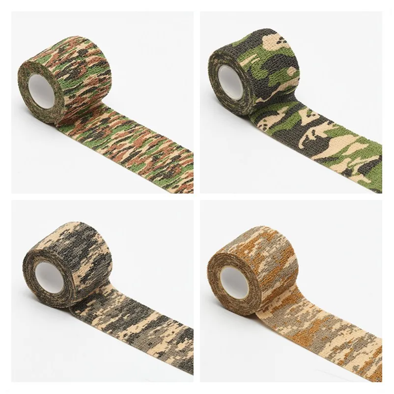 Camouflage Tape Camouflage Hunting Accessories 5cm x 4.5m Army Camo Outdoor Hunting Shooting Blind Wrap Camouflage Stealth Tape Waterproof Wrap Durable Self-adhesive Bandage