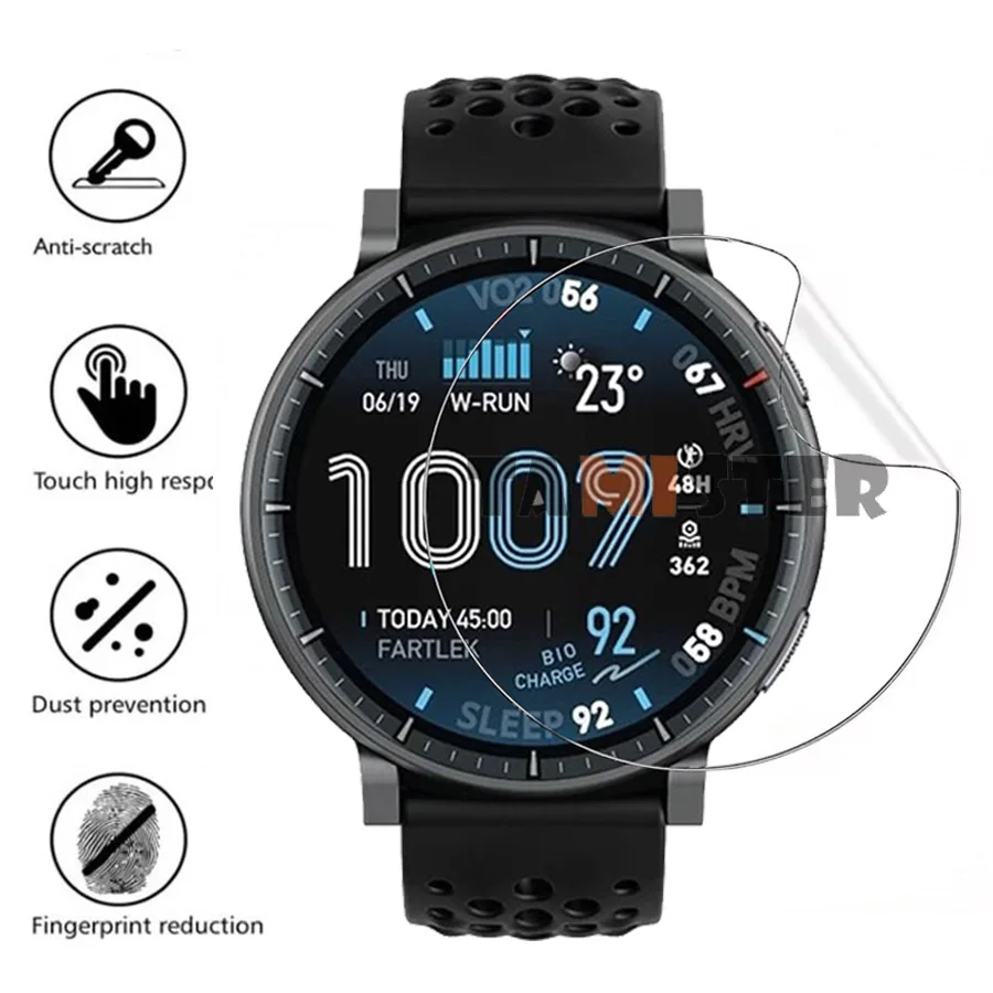 Amazfit Active Max용 화면 보호기 Amazfit Active Max용 긁힘 방지 소프트 TPU 하이드로겔 보호 필름 유리가 아닌 액세서리