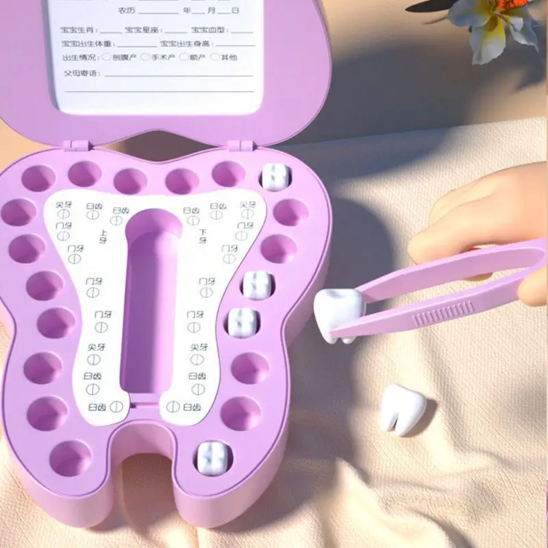 Baby Tooth Box Organizer Kids Milk Teeth Storage Collect Umbilical Lanugo Save Case Souvenir Baby Accessories ABS Keepsake Box