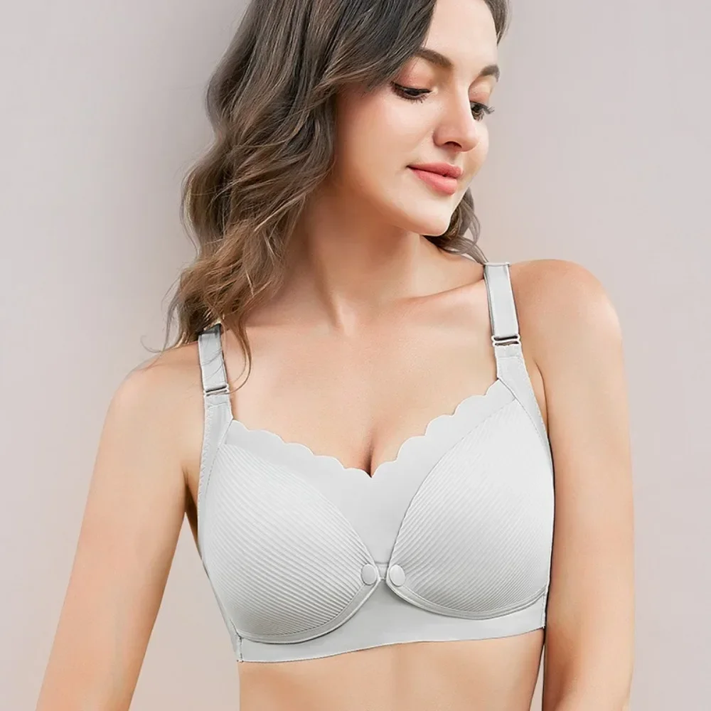 Breastfeeding Thin Underwear Postpartum Feeding Maternity Bra Pregnancy Bra Wireless Front Button Underwear Bra 4