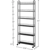 6 Tier Slim Storage Cart with Wheels, Metal Mobile Shelving Unit Organizer Utility Cart for Kitchen Laundry Room Narrow Places 5