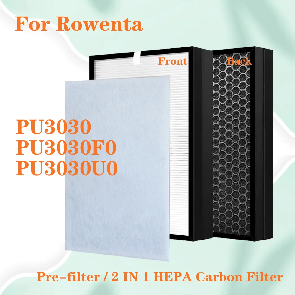 para Rowenta Puro Pu3030 Pu3030f0 Pu3030u0 Purificador de ar Substituição em Hepa e Filtro Carbono Xd6231u0 Xd6231 Xd6231f0