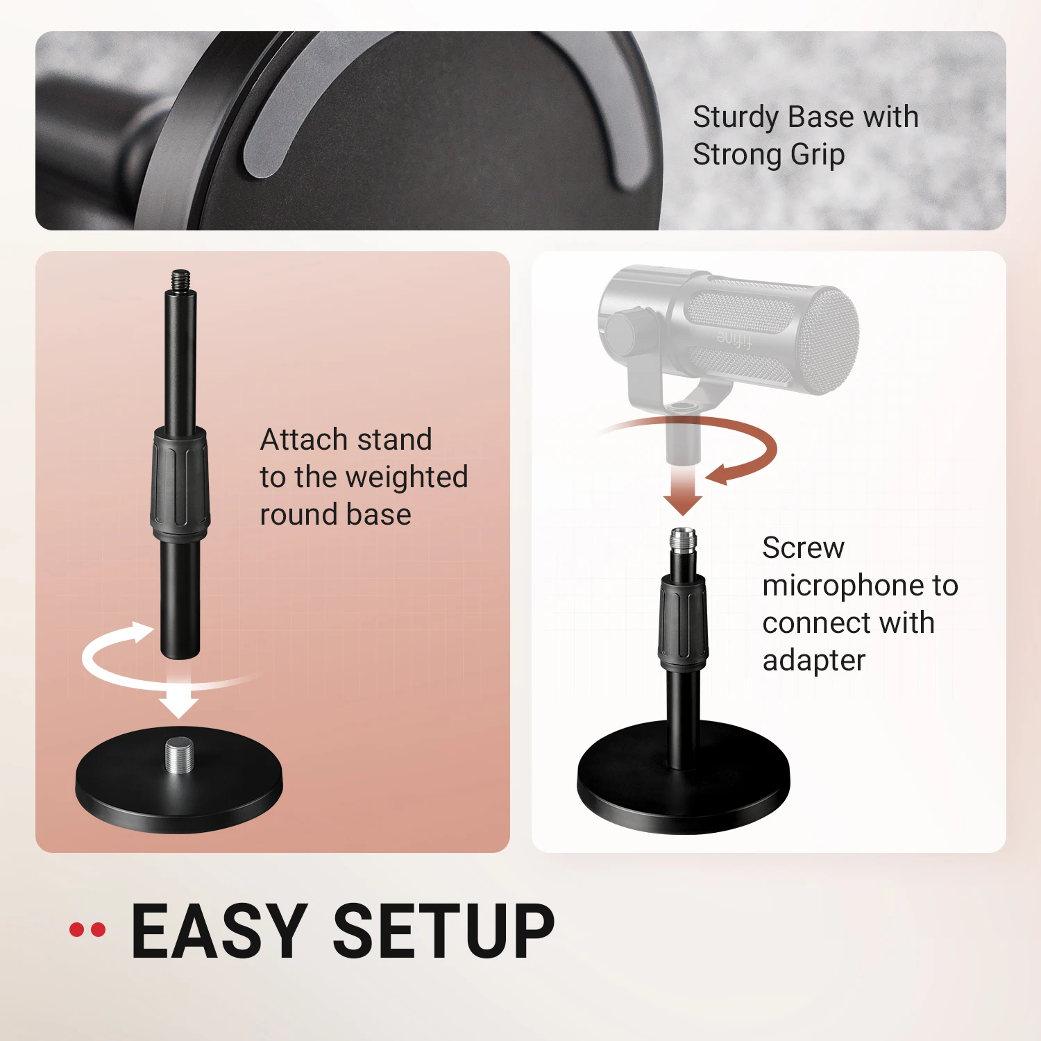 حامل ميكروفون معدني شديد التحمل من FIFINE BS1، حام...