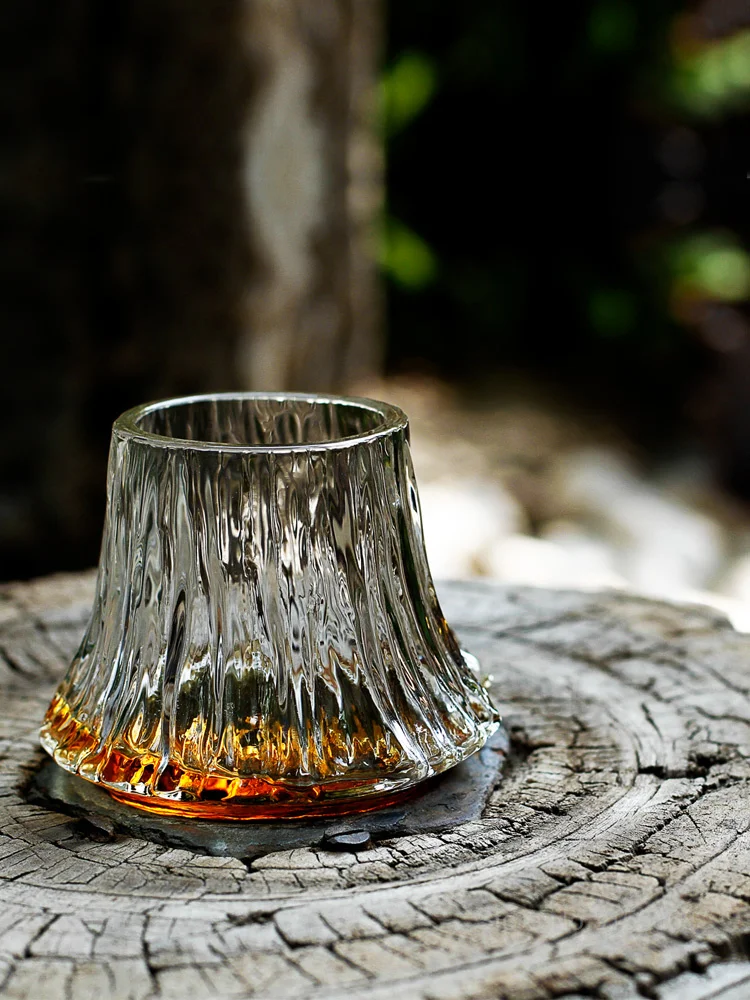 Japanese EDO YAMAZAKURA Whisky Crystal Glass Old Fashioned Irregular Hatsuyuki Mountain Cup Whiskey Cognac Rock Brandy Snifters images - 6