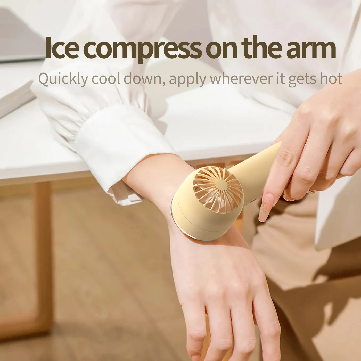 NEW Mini Handheld Fan Cold Compress Air Cooling Fan 2000mAh USB Rechargeable Electric Fan Outdoor Handy Bladeless Turbo Fan