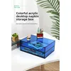Color Acrylic Drawer Pen Case Office A4 Paper Finishing Desktop Cosmetics Dustproof Transparent Storage Drawer Box 4
