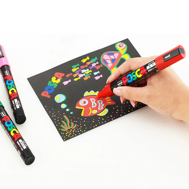 Uni Posca Rotuladores, Glittle Doodle Marker Pen Set 7 Colours Pc-1ml 3ml  Pop Poster Advertising Pens Graffiti Drawing Stylo Art - Art Markers -  AliExpress