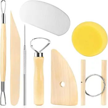 8 pz/set Strumenti di Argilla Strumenti di Stampaggio di Ceramica FAI DA TE Coltello di Legno Set di Strumenti di Ceramica Kit di Scultura di Argilla Intagliare Strumenti di Ceramica Pratico