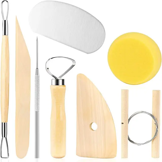 8 pièces/ensemble outils en argile bricolage outils de moulage de céramique couteau à bois ensemble d'outils de poterie Kits de sculpture en argile sculpture outils en céramique pratiques 1