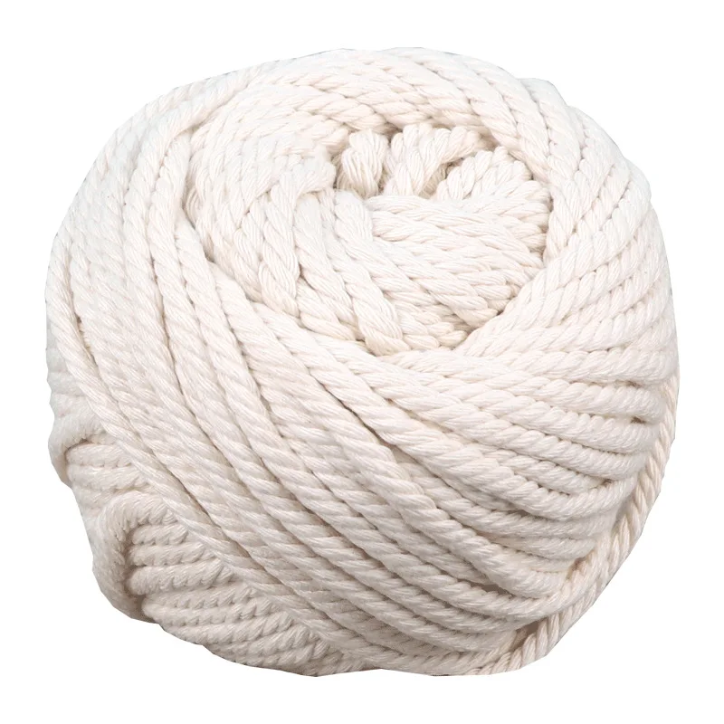 10-400M Natural Cotton Macrame Rope Cord Twisted String for DIY Crafts,Knitting & Wedding Decoration 1/2/3/4/5/6/8/10mm