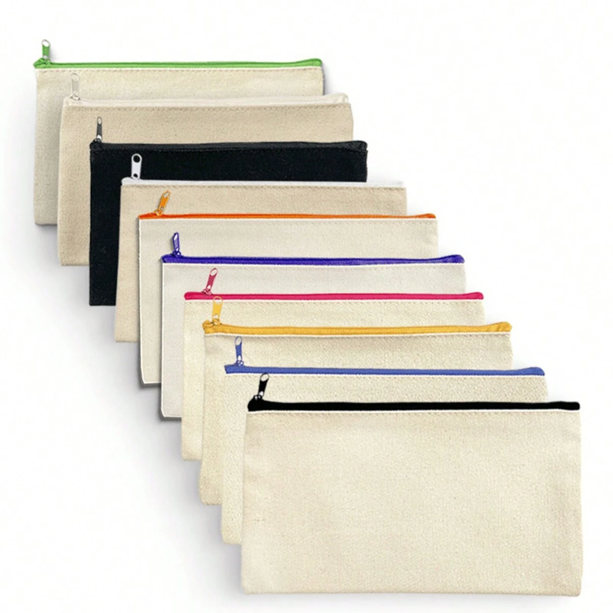 Cosmetic Bag Storage Bag Canvas Multi Functional Zipper Pencil Case For Students DIY