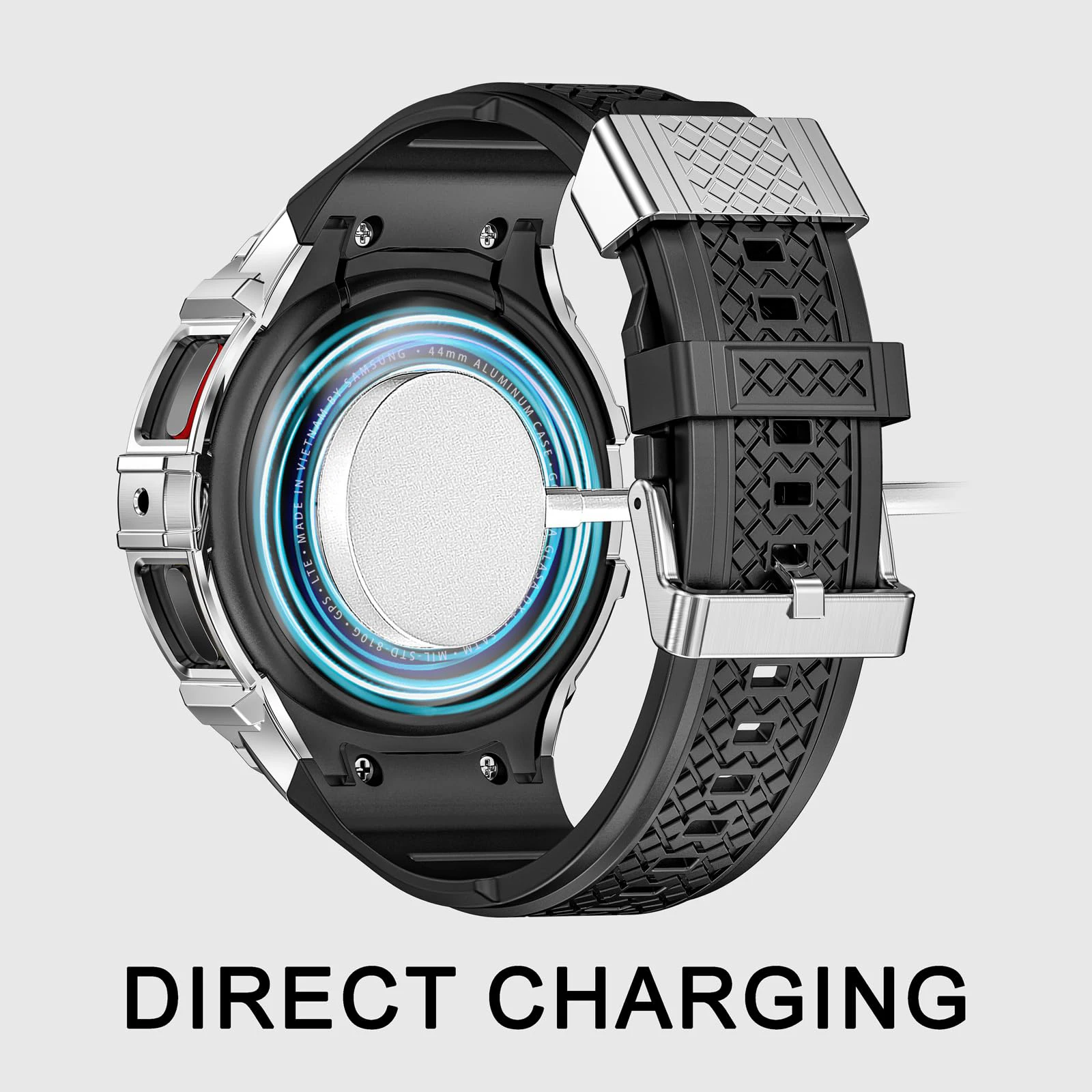 Dual-Function Sport Band with Stainless Steel Case and TPU Strap Bracelet