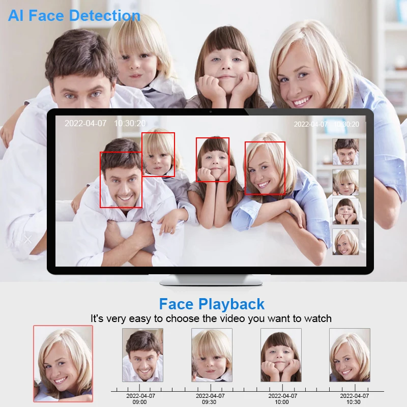 Network Video Recorder 4CH/8CH 1080P 5MP 4K POE H.265 NVR Security Camera System Surveillance Audio AI Face Detect Icsee network video recorder