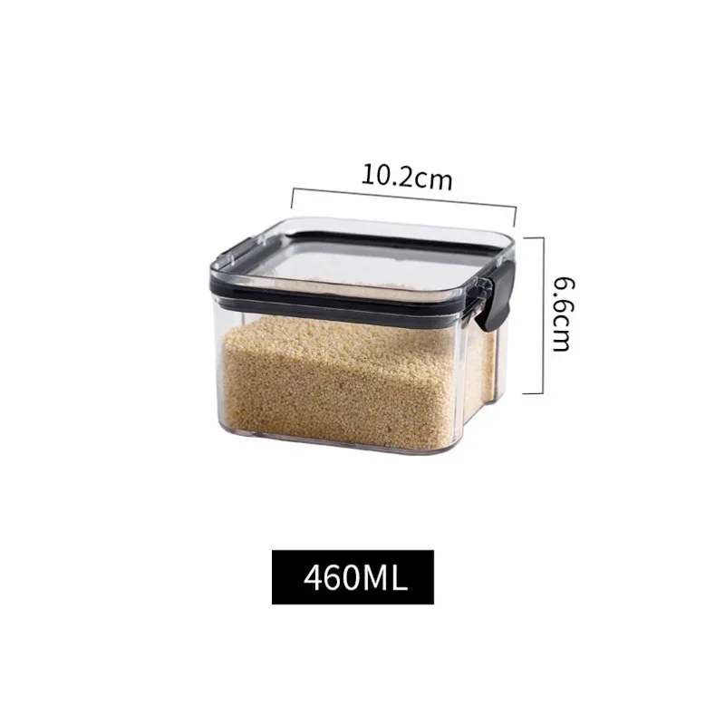 Set di Contenitori per Alimenti da 460/700/1300/1800 ML, Barattoli Trasparenti Ermetici, Scatole per Conservazione in Cucina