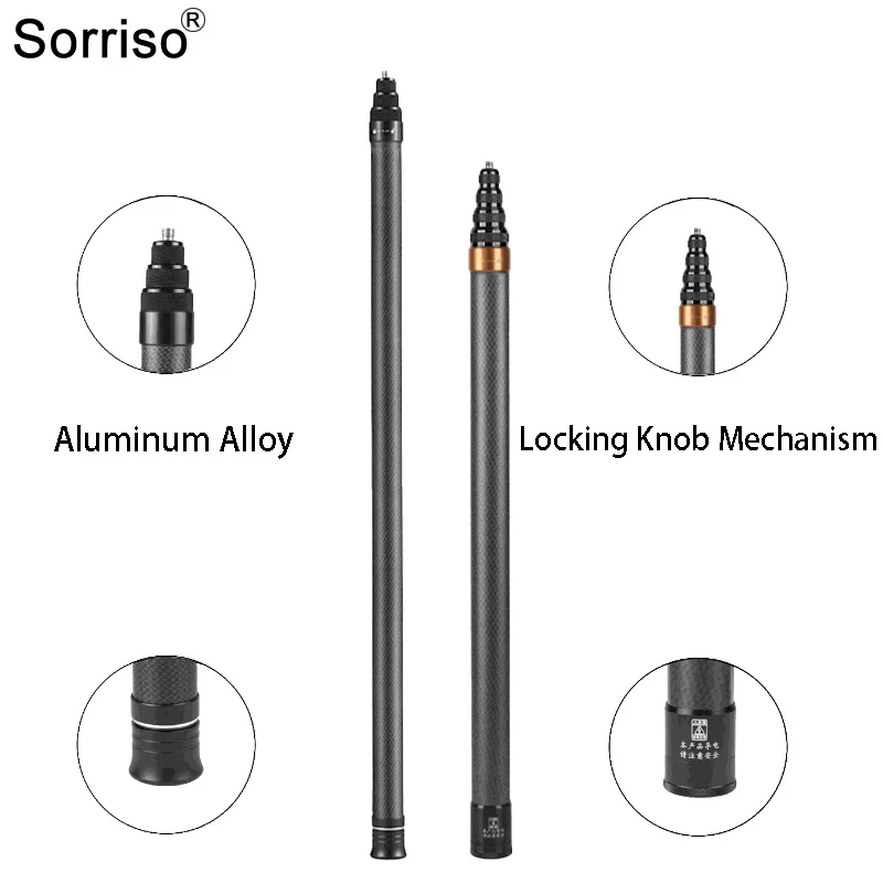 3M Carbon Fiber 300CM Telescopic Selfie Stick Invisible Scalable Extended Pole Monopod Action Cameras For Osmo GoPro Insta 360