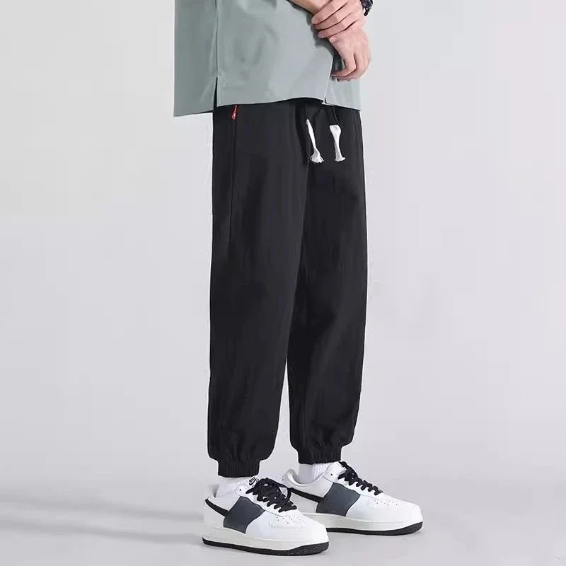 thumbnail image 1 of Pantalones casuales holgados y finos para hombre, pantalones formales de verano, pantalones holgados para hombre, pantalones de trabajo recortados, clásicos, talla grande XXXL, estilo coreano, 1 of 5