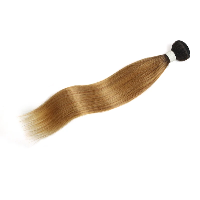 Straight Human Hair Bundles 8-26Inch Ombre Honey Blonde Brazilian Pre-colored Human Hair Weave Bundles Remy Extensions IJOY