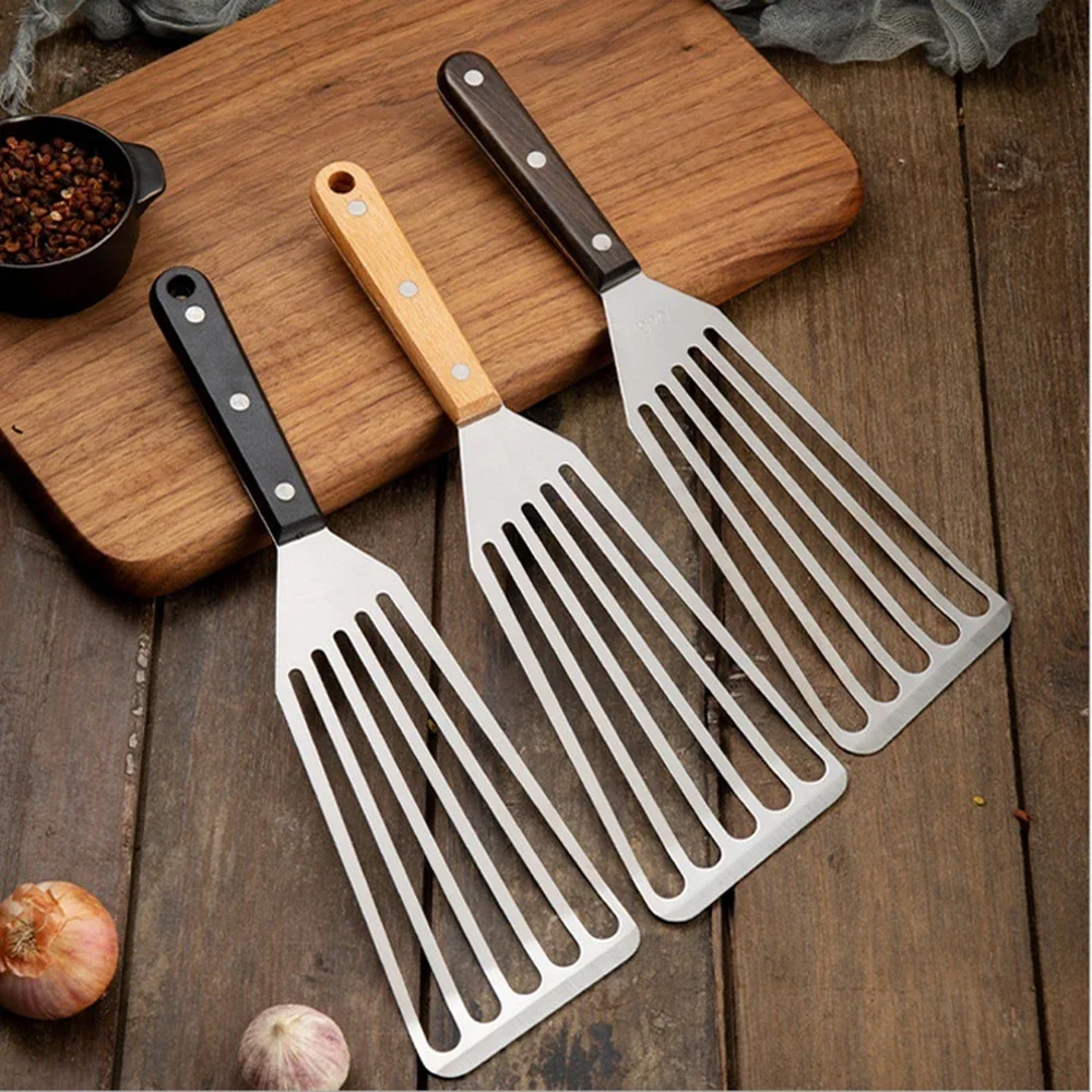 Food Grade Stainless Steel Slotted Turner Shovel Fish Spatula Multi-Purpose Stainless Steel Home Kitchen Cooking Supplies kitchen cooking utensils cooking spatula steak spatula
