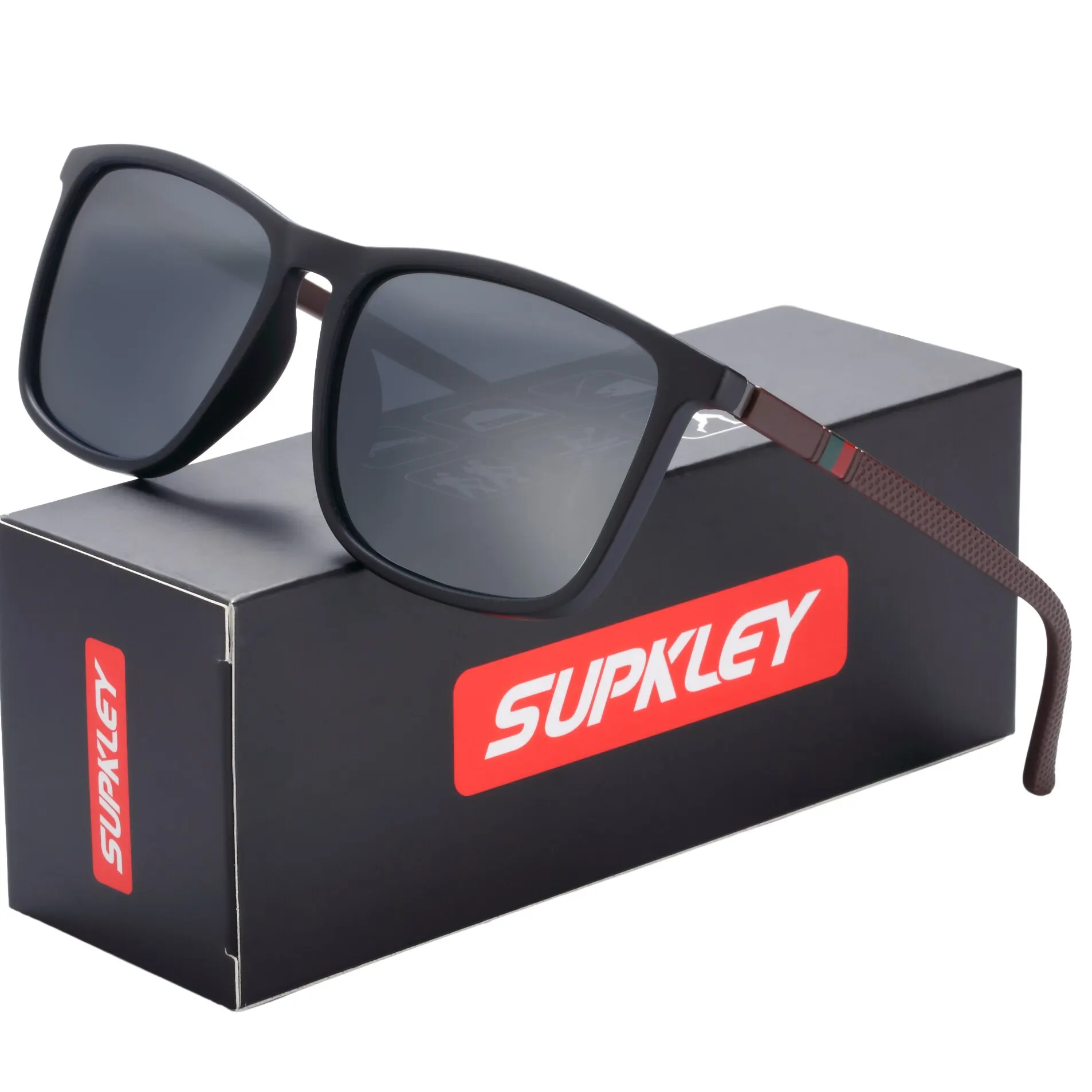 SUPKLEY Polarized Men's Sport Sunglasses - Lightweight, Comfortable Square Design
