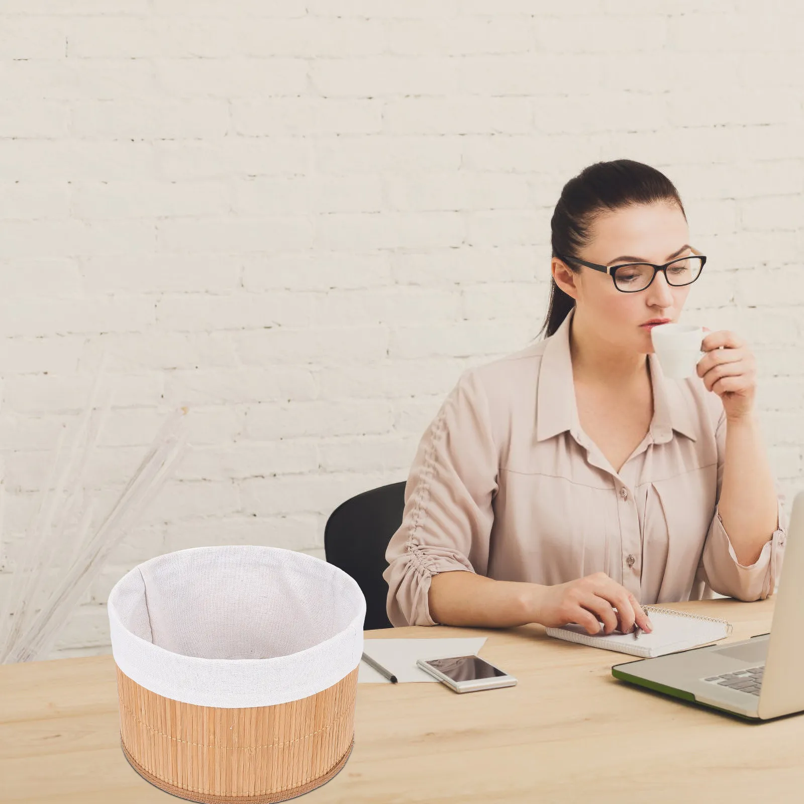 3Pcs 라운드 대나무 보관 바구니 데스크탑 주최자 다기능 가정용 책상 바구니 과일 캔디 홀더 데스크 주최자