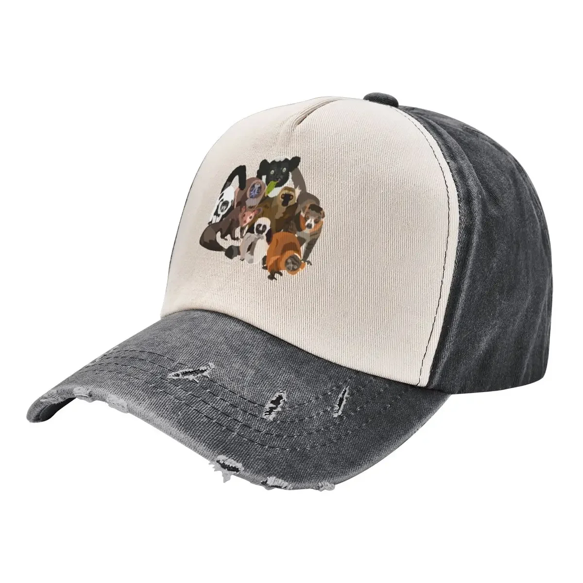 

L is for LemurCap Baseball Cap Big Size Hat Trucker Hat Caps Male Women's