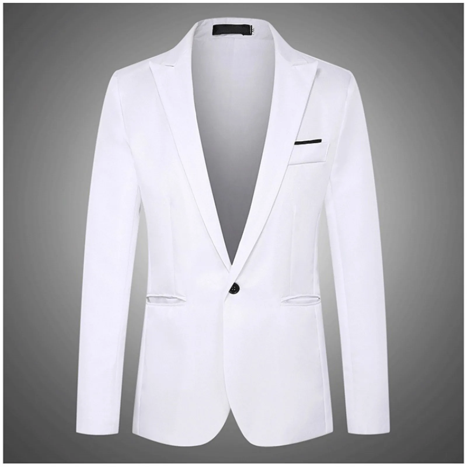 Blazer Jacket Men Western Suit One Button Solid Business Wedding Party Homecoming