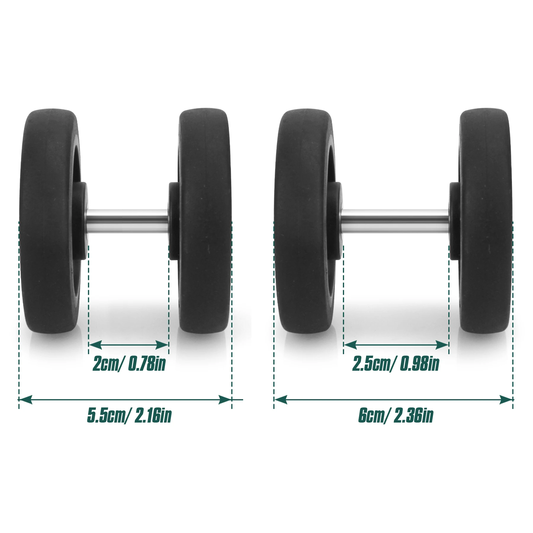 8Pcs Black Replace Wheels with Screw For Travel Luggage Suitcase Wheels 55mm Axles Repair Kit Silent Caster Wheel DIY Repair