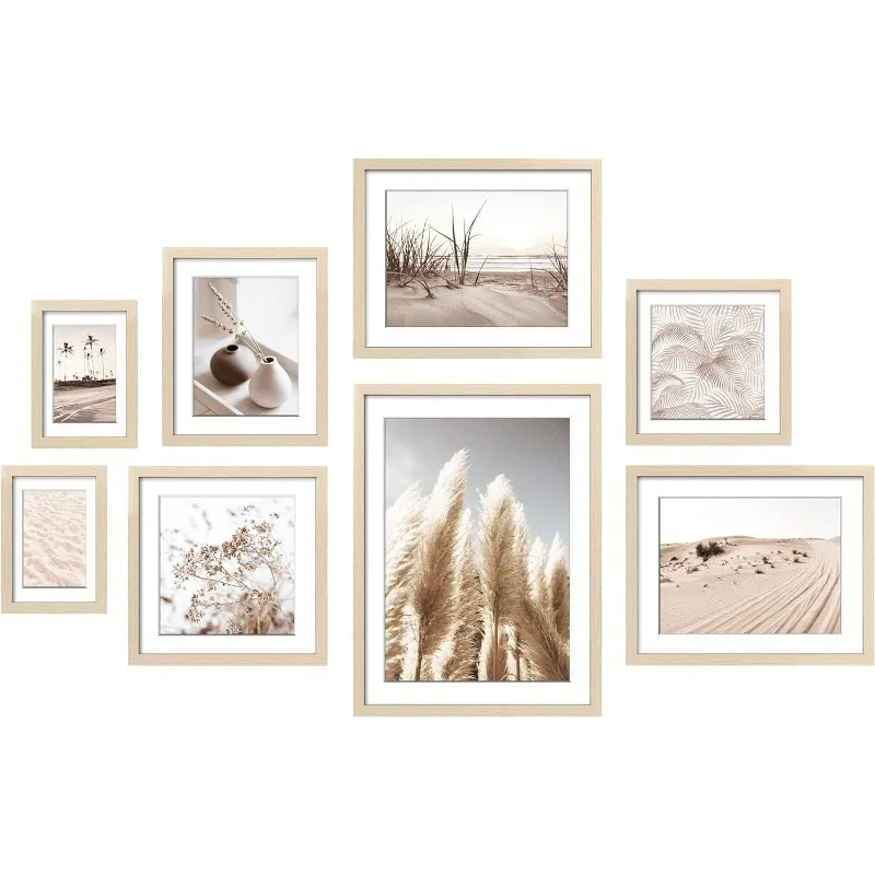 

8 Pack Gallery Wall Frame Set Neutral Wall Art Decor,Picture Frames Collage Wall Decor with Desert Pictures