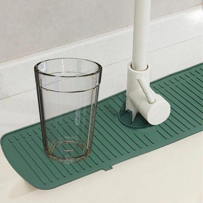 Kitchen Silicone Faucet Mat Sink Splash Pad Drain Pad Kitchen Bathroom Countertop Protector Quick Dry Tray Draining kitchen sink pad kitchen faucet pad