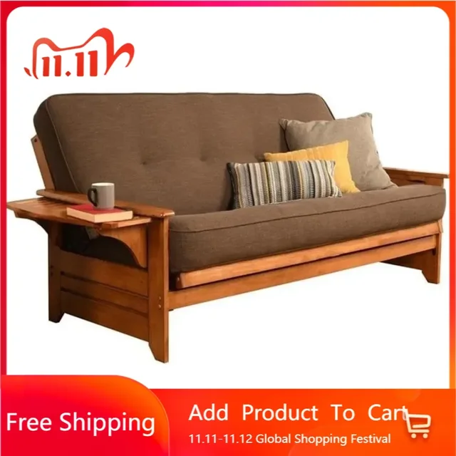 8" Full Size Futon Mattress Replacement – Linen Cocoa 2