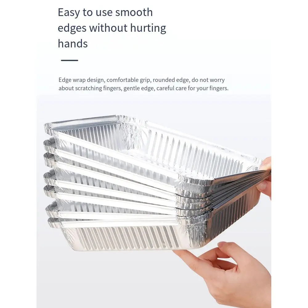 20/30Pcs Disposable Aluminum Tin Foil Baking Pans Food Grade Square Foil Pans Practical Sliver Aluminum Trays Turkey