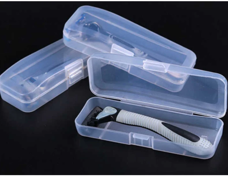 Men's Shaver Storage Box Transparent Plastic Razor Blades Holder Portable Travel Razor Case High Quality Shaving Box Containers